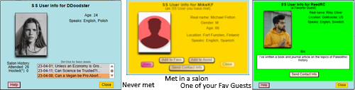 Samples of background colors used on SS User detail popups