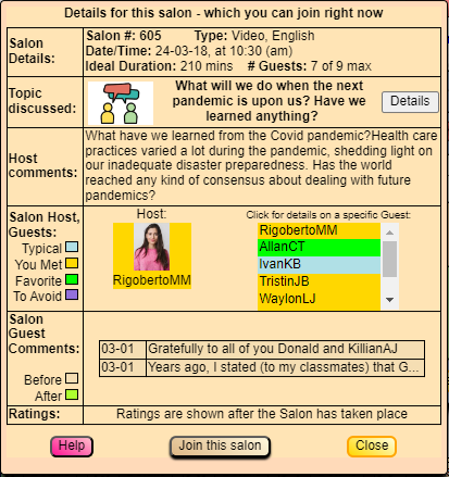 Example of salon details for a salon which is joinable